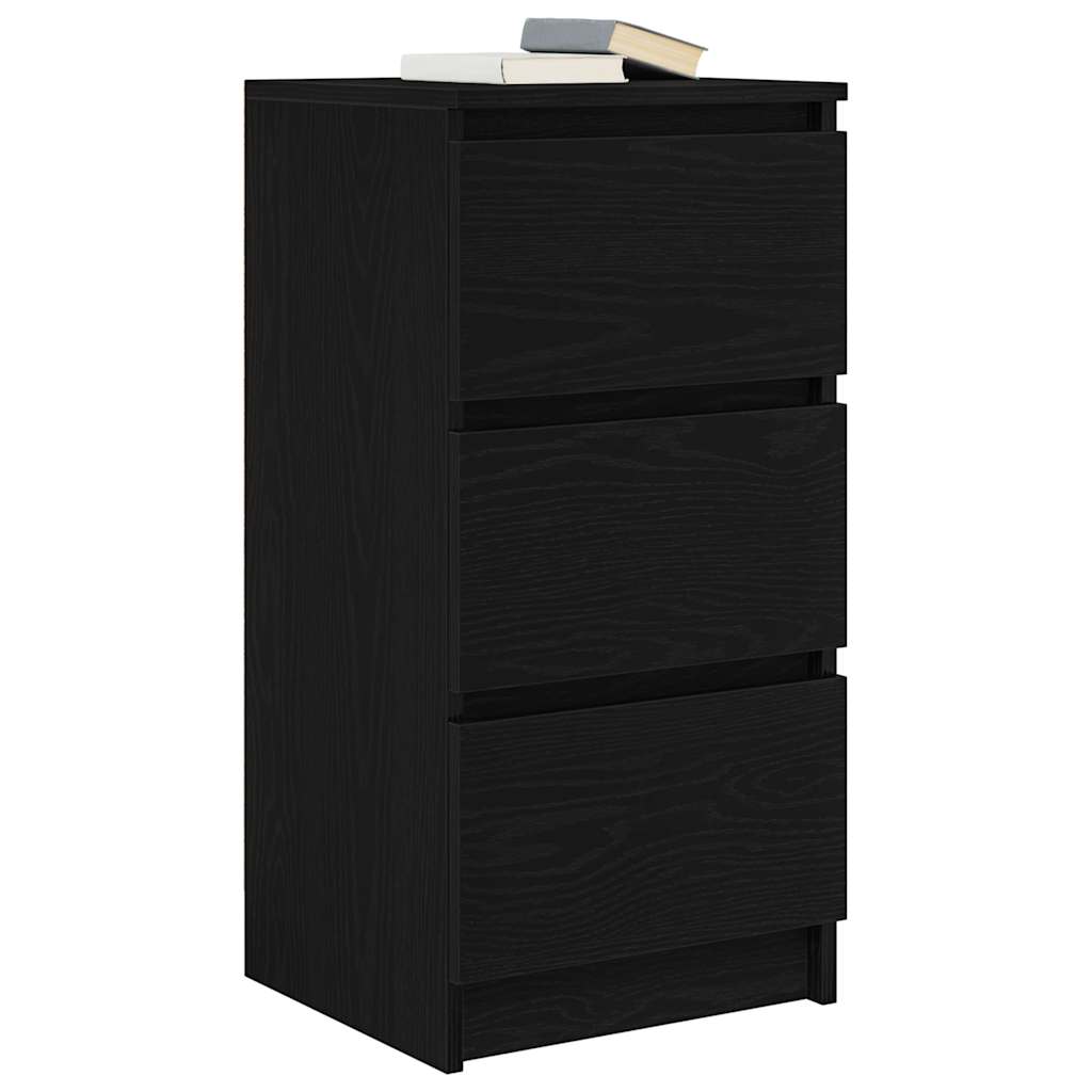 Sideboard Black Oak 37.5x35x76 cm Engineered Wood