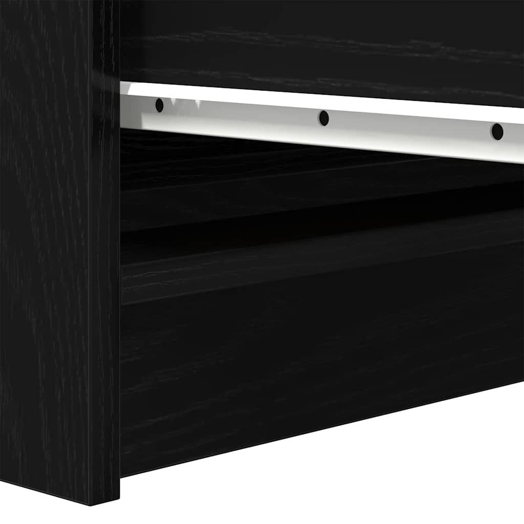Sideboard Black Oak 37.5x35x76 cm Engineered Wood
