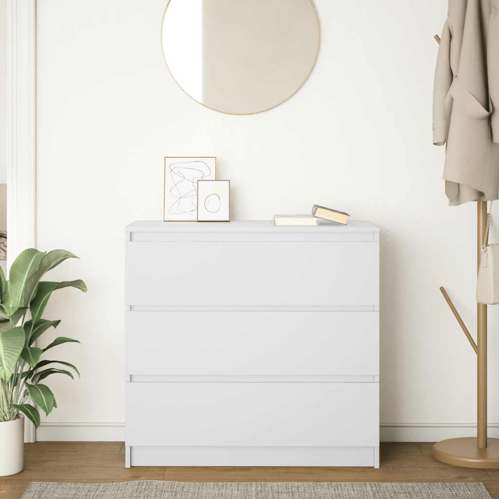 Sideboard White 80x35x76 cm Engineered Wood