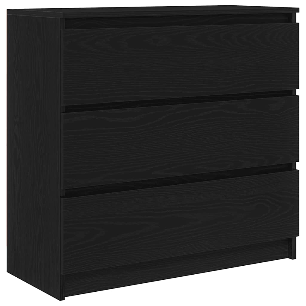 Sideboard Black Oak 80x35x76 cm Engineered Wood