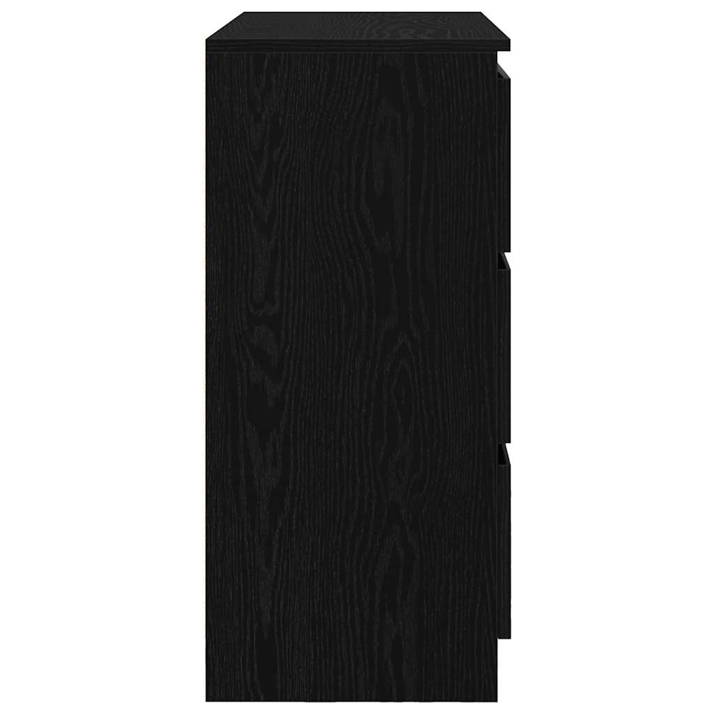 Sideboard Black Oak 80x35x76 cm Engineered Wood