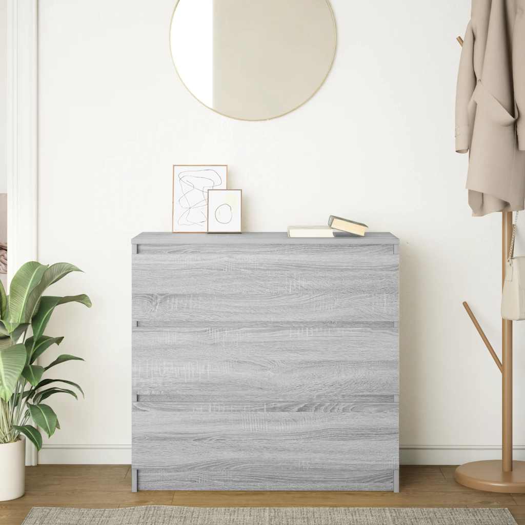 Sideboard Grey Sonoma 80x35x76 cm Engineered Wood