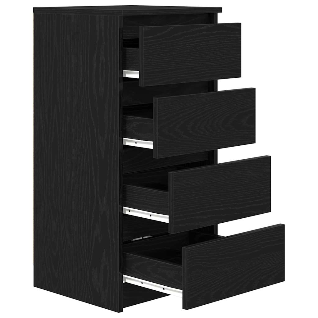 Sideboard Black Oak 37.5x35x76 cm Engineered Wood