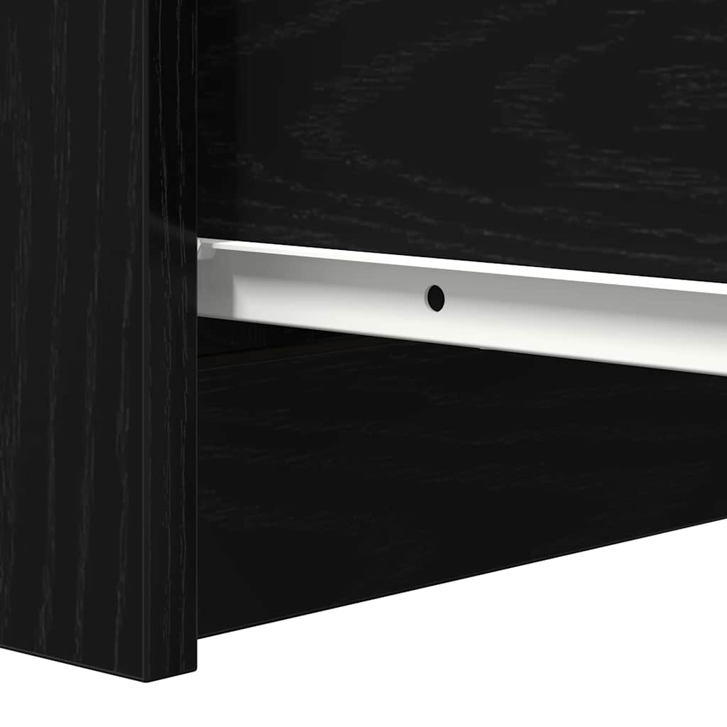 Sideboard with Drawers Black Oak 37.5x35x99 cm Engineered Wood