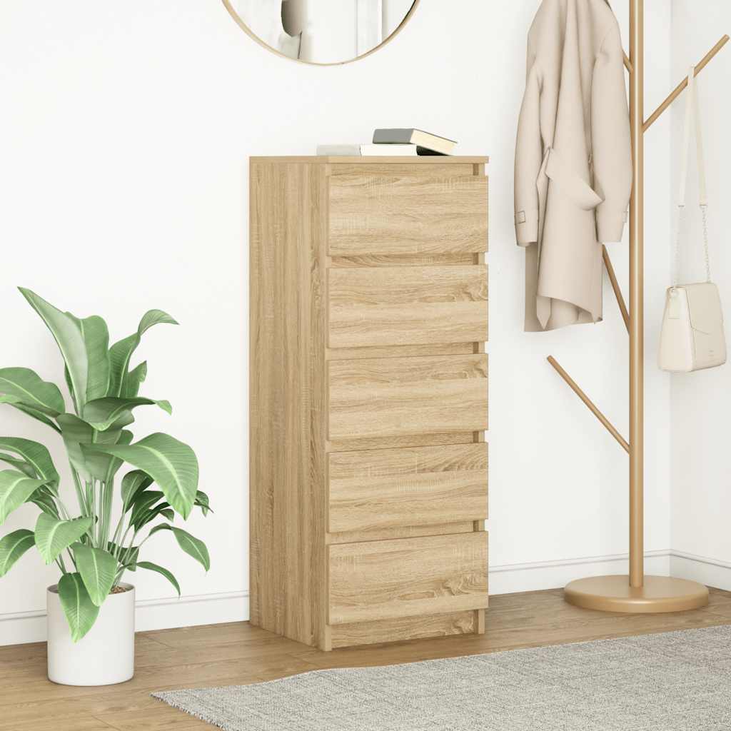 Sideboard with Drawers Sonoma Oak 37.5x35x99 cm Engineered Wood