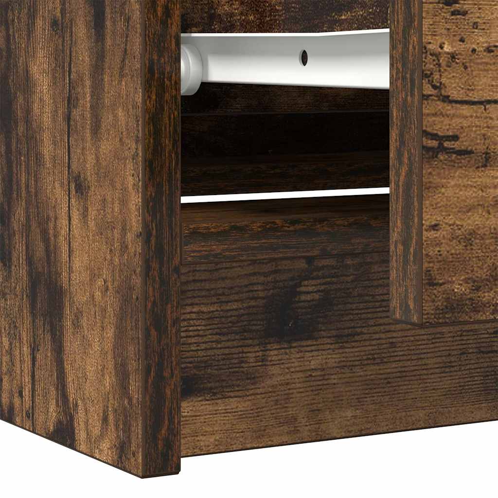 TV Cabinet Smoked Oak 100x35x54 cm Engineered Wood