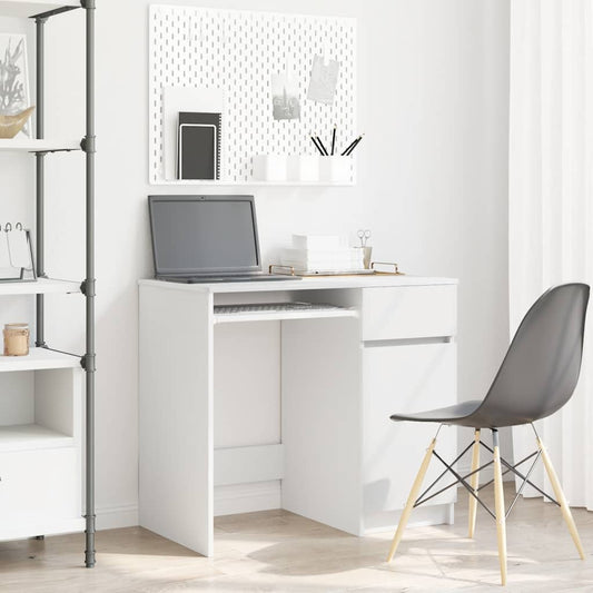 Desk White 86x49x76 cm Engineered Wood