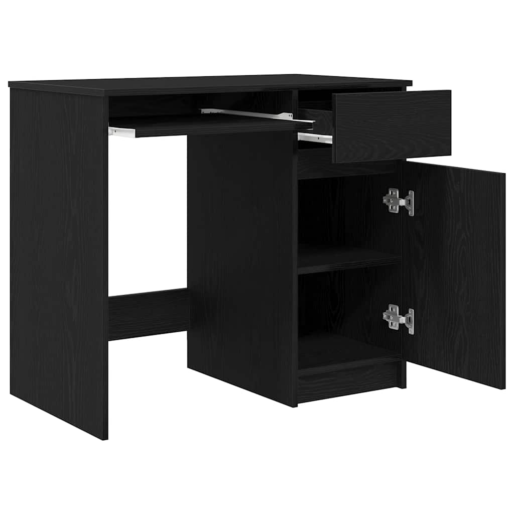 Desk Black Oak 86x49x76 cm Engineered Wood