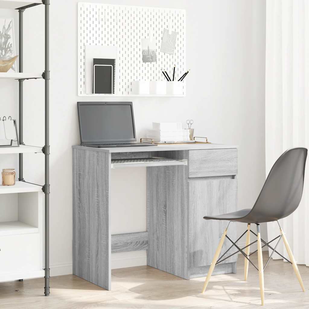 Desk Grey Sonoma 86x49x76 cm Engineered Wood