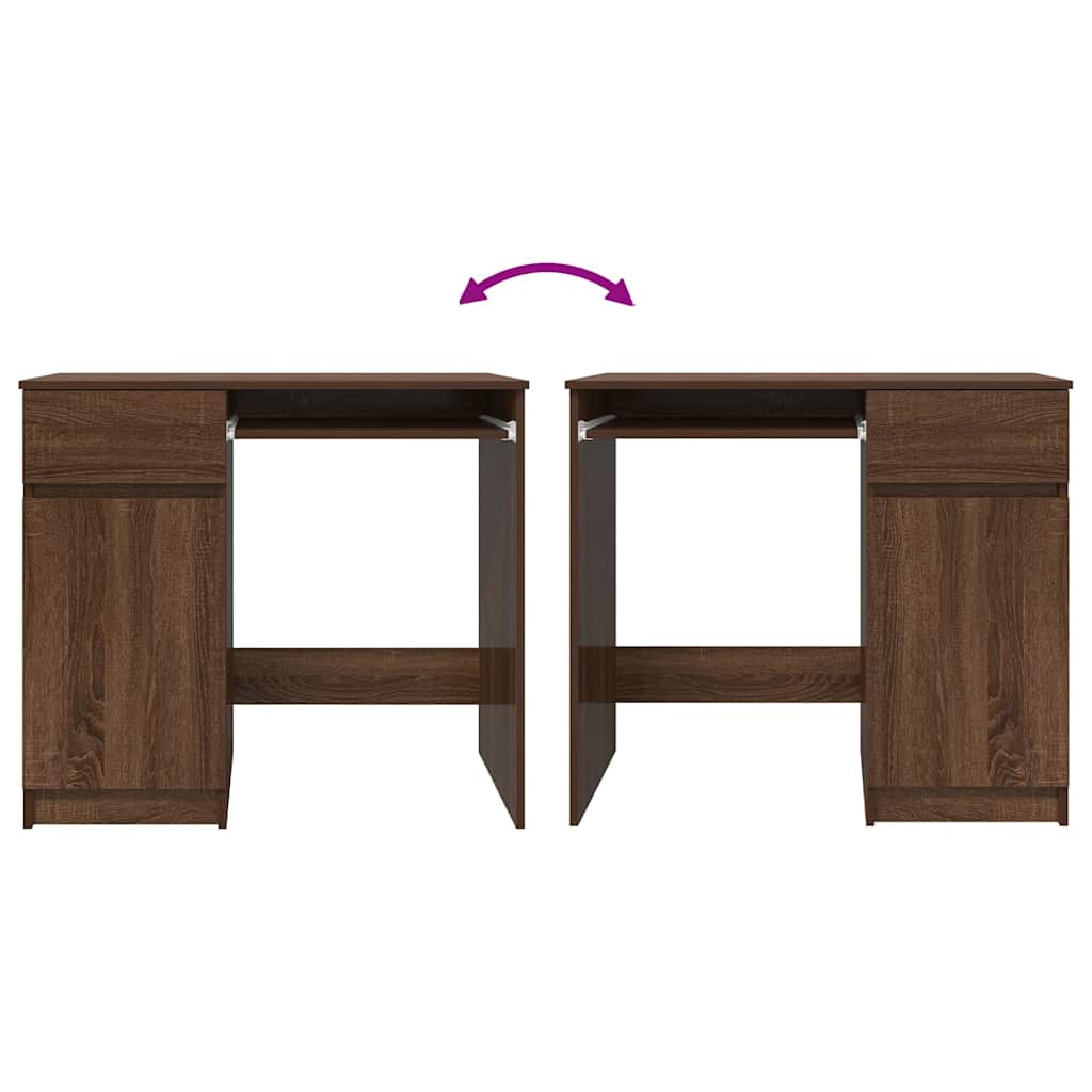 Desk Brown Oak 86x49x76 cm Engineered Wood
