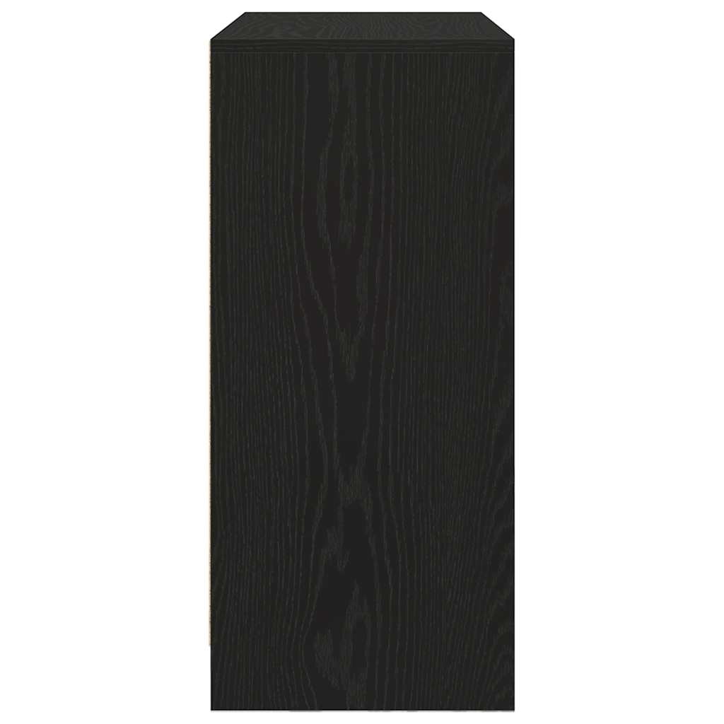 Sideboard with Drawers and Doors Black Oak 70.5x34x74.5 cm