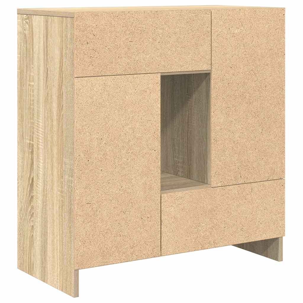 Sideboard with Drawers and Doors Sonoma Oak 70.5x34x74.5 cm