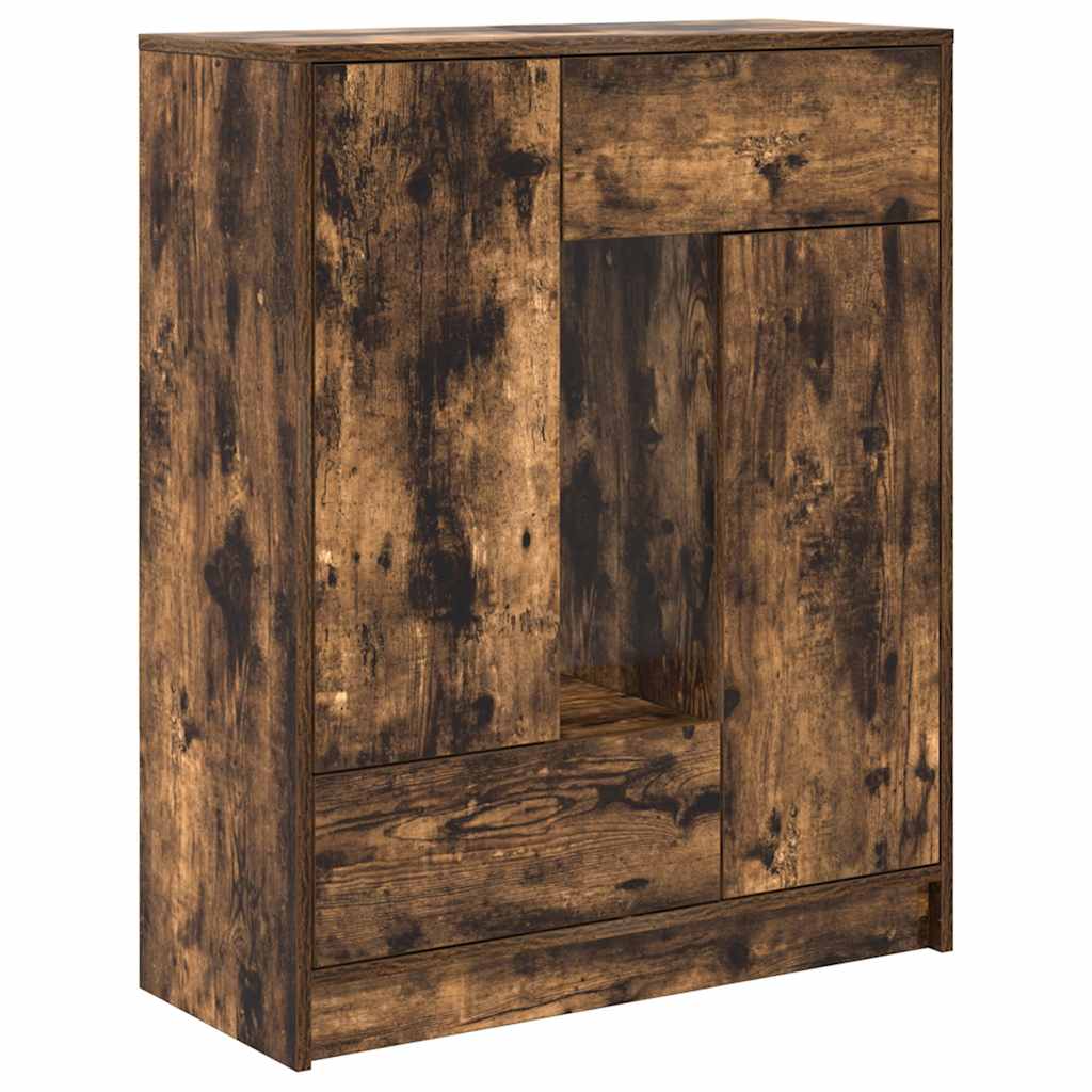 Sideboard with Drawers and Doors Smoked Oak 73x31x90 cm