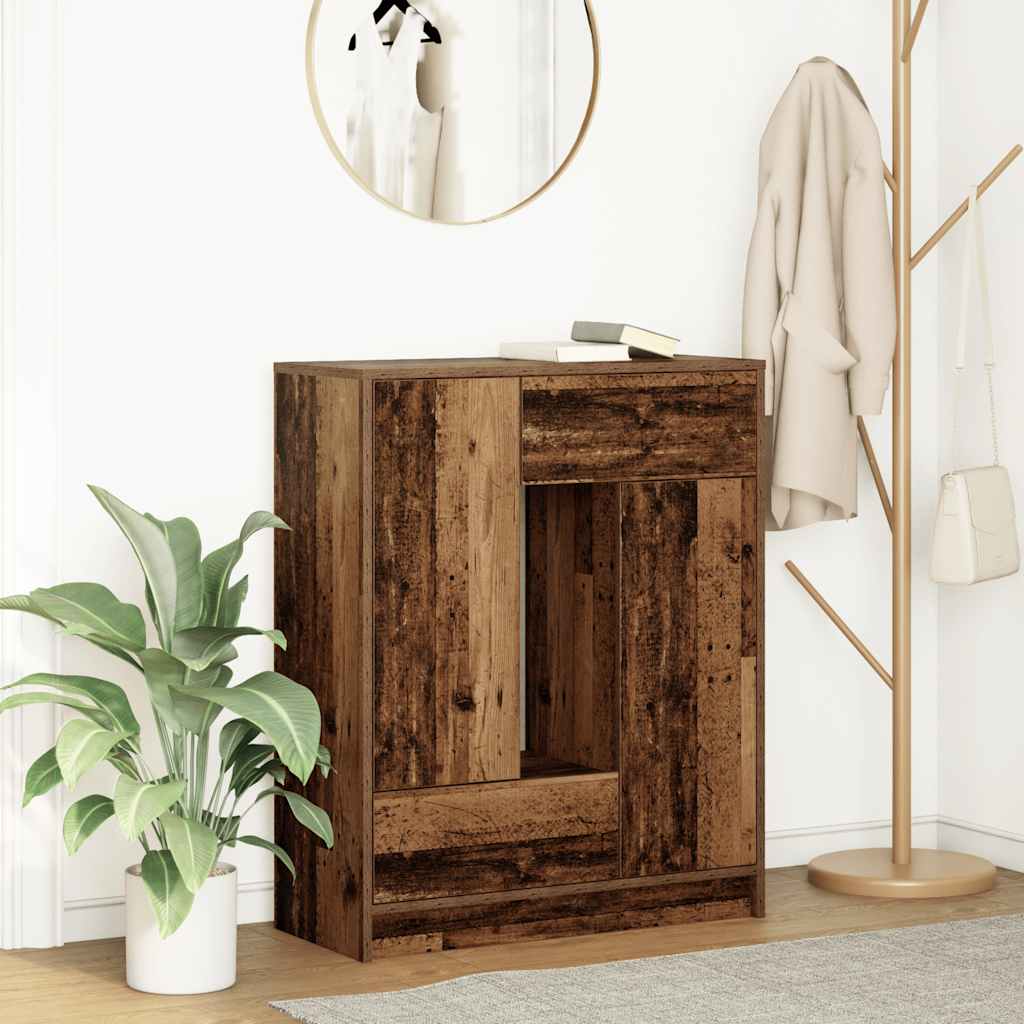 Sideboard with Drawers and Doors Old Wood 73x31x90 cm