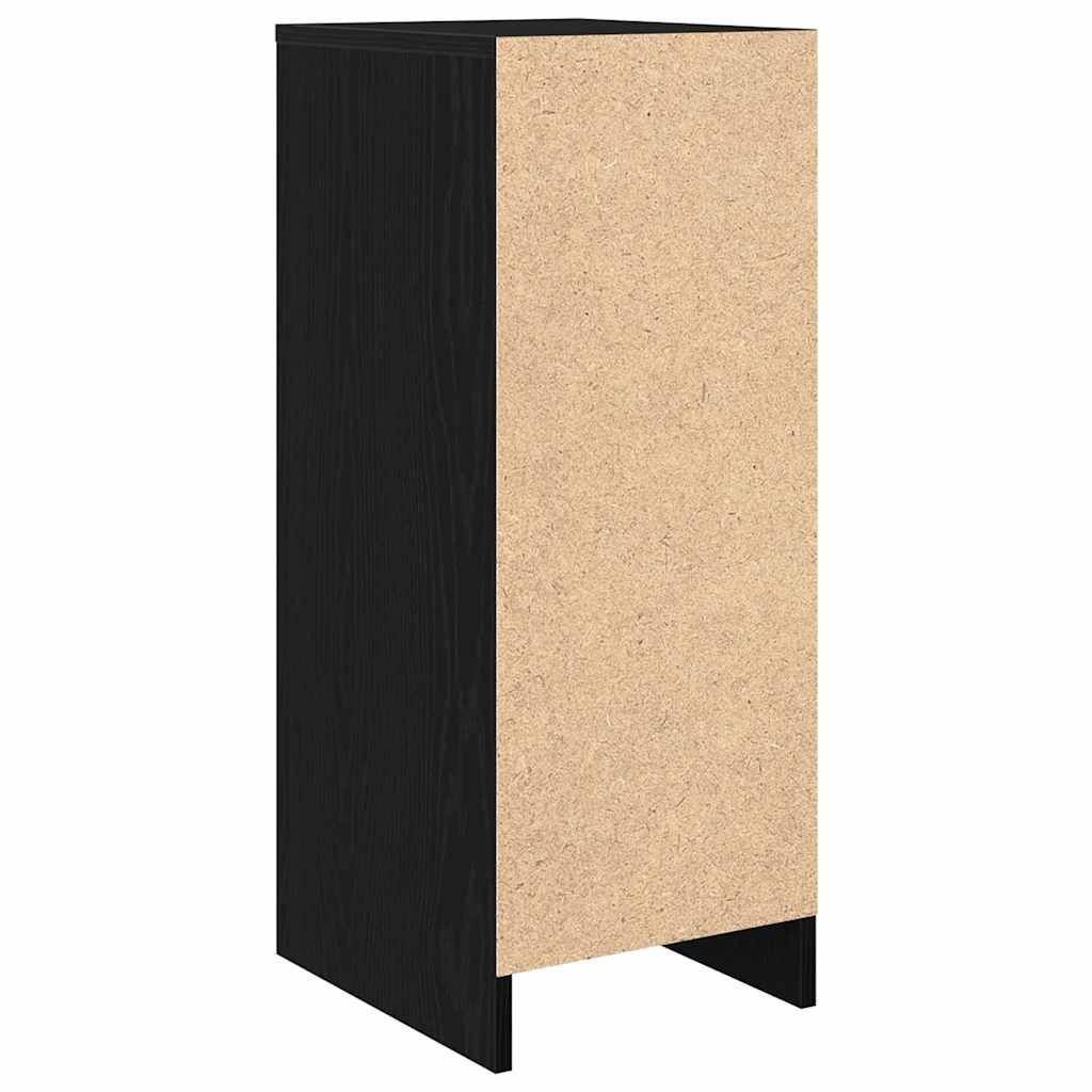 Shoe Cabinet Black Oak 29.5x34x76 cm Engineered Wood