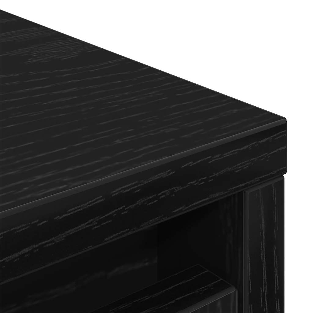 Shoe Cabinet Black Oak 29.5x34x76 cm Engineered Wood