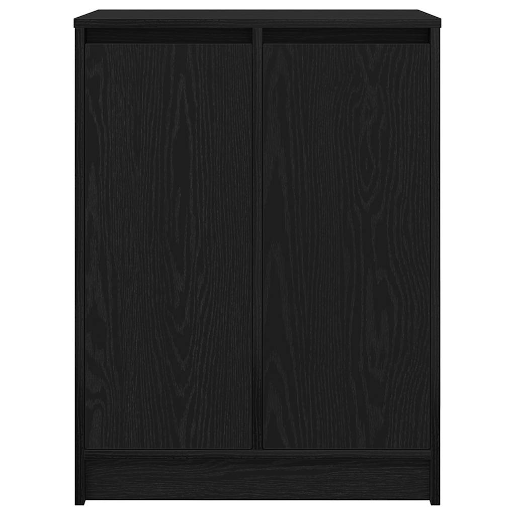 Shoe Cabinet Black Oak 57x34x76 cm Engineered Wood