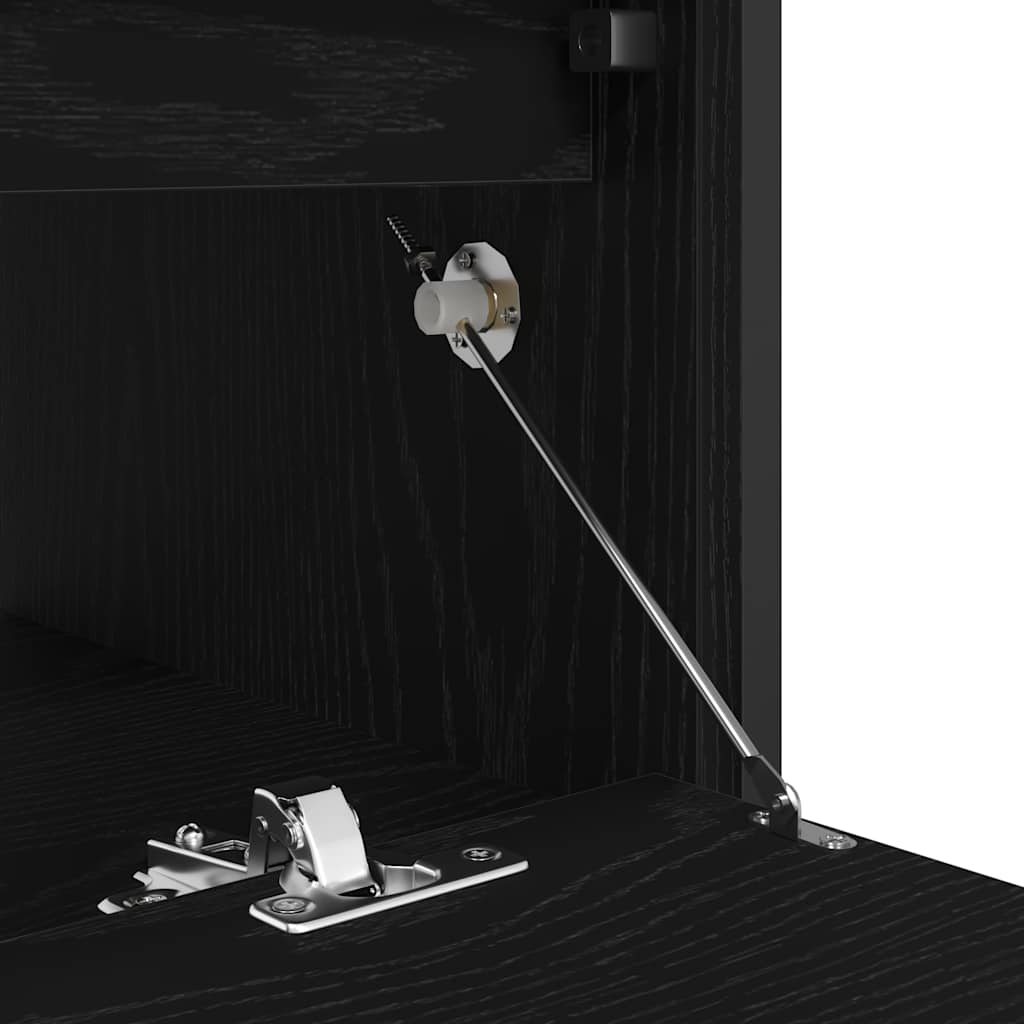 Bathroom Basin Cabinet with Drawers Black Oak 90x34,5x60 cm