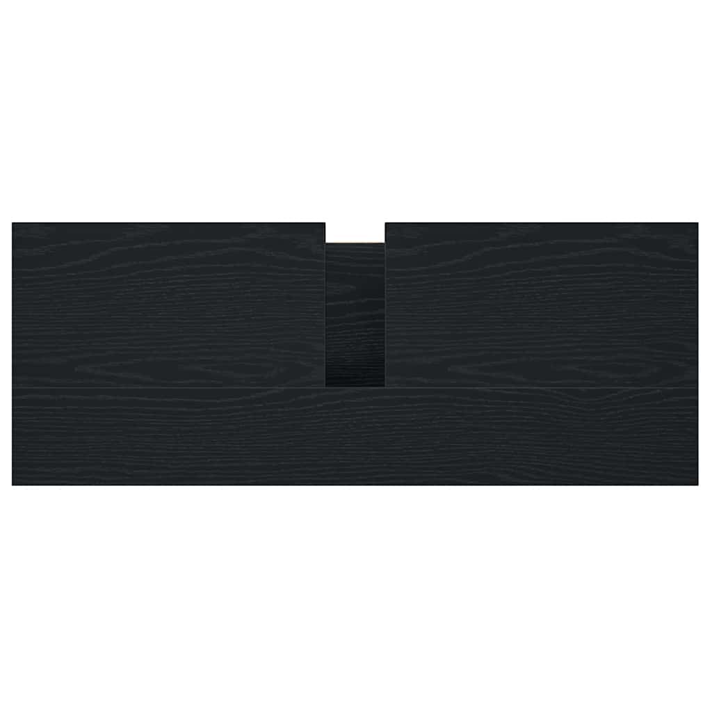 Bathroom Basin Cabinet with Drawers Black Oak 90x34,5x60 cm