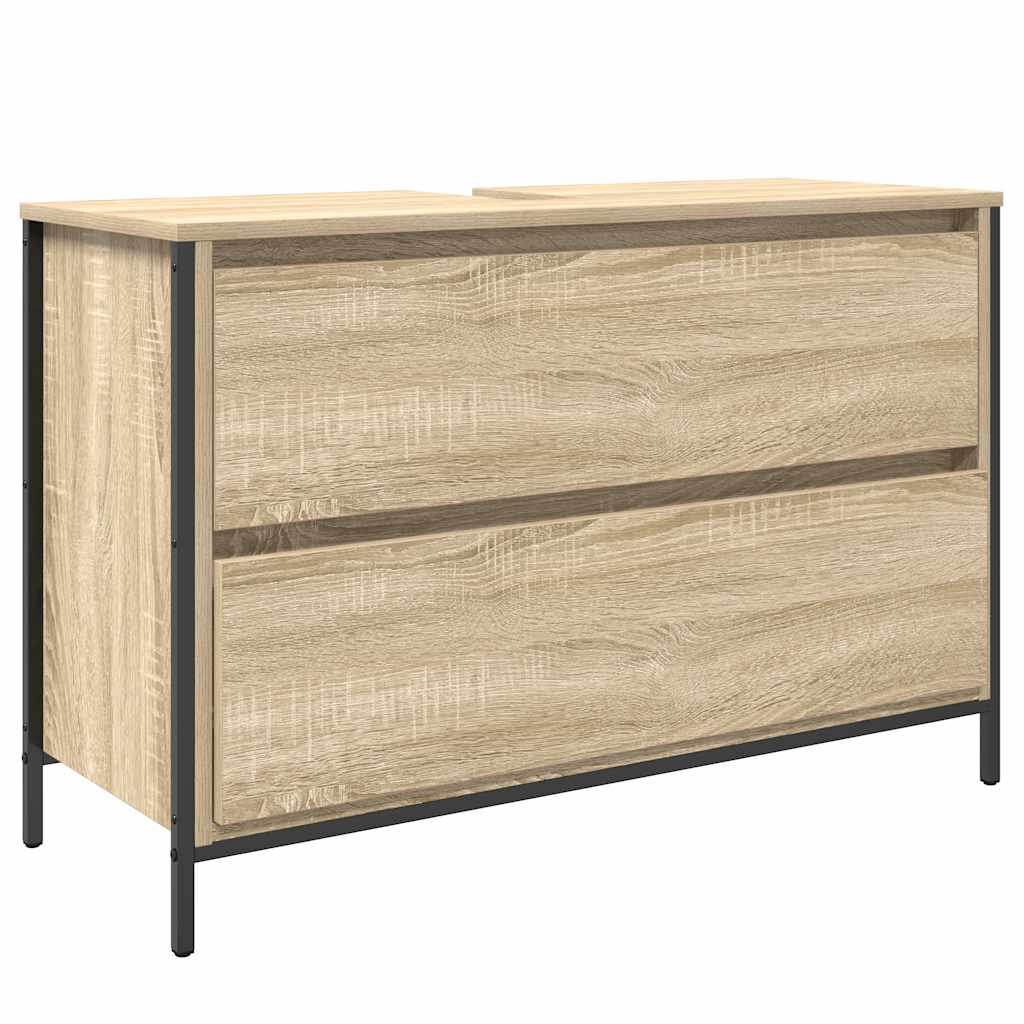 Bathroom Basin Cabinet with Drawers Sonoma Oak 90x34,5x60 cm