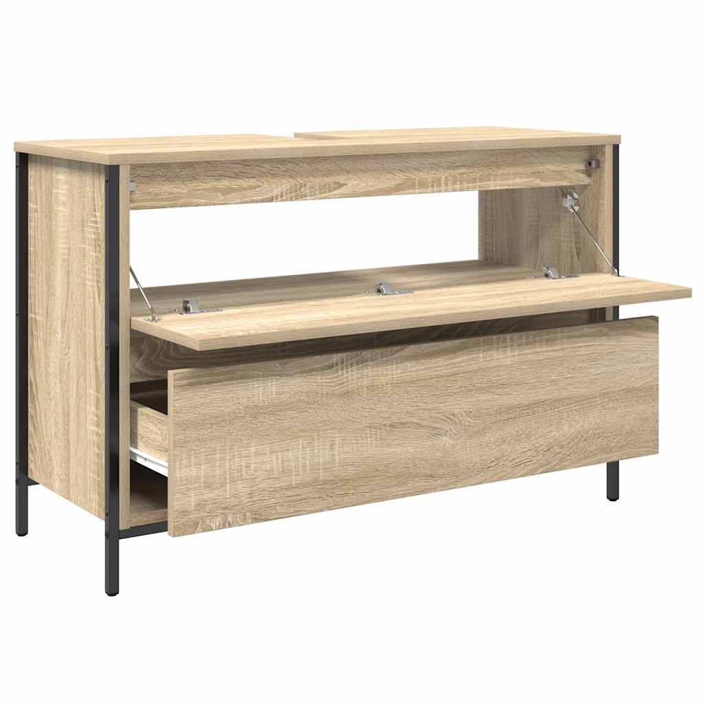 Bathroom Basin Cabinet with Drawers Sonoma Oak 90x34,5x60 cm
