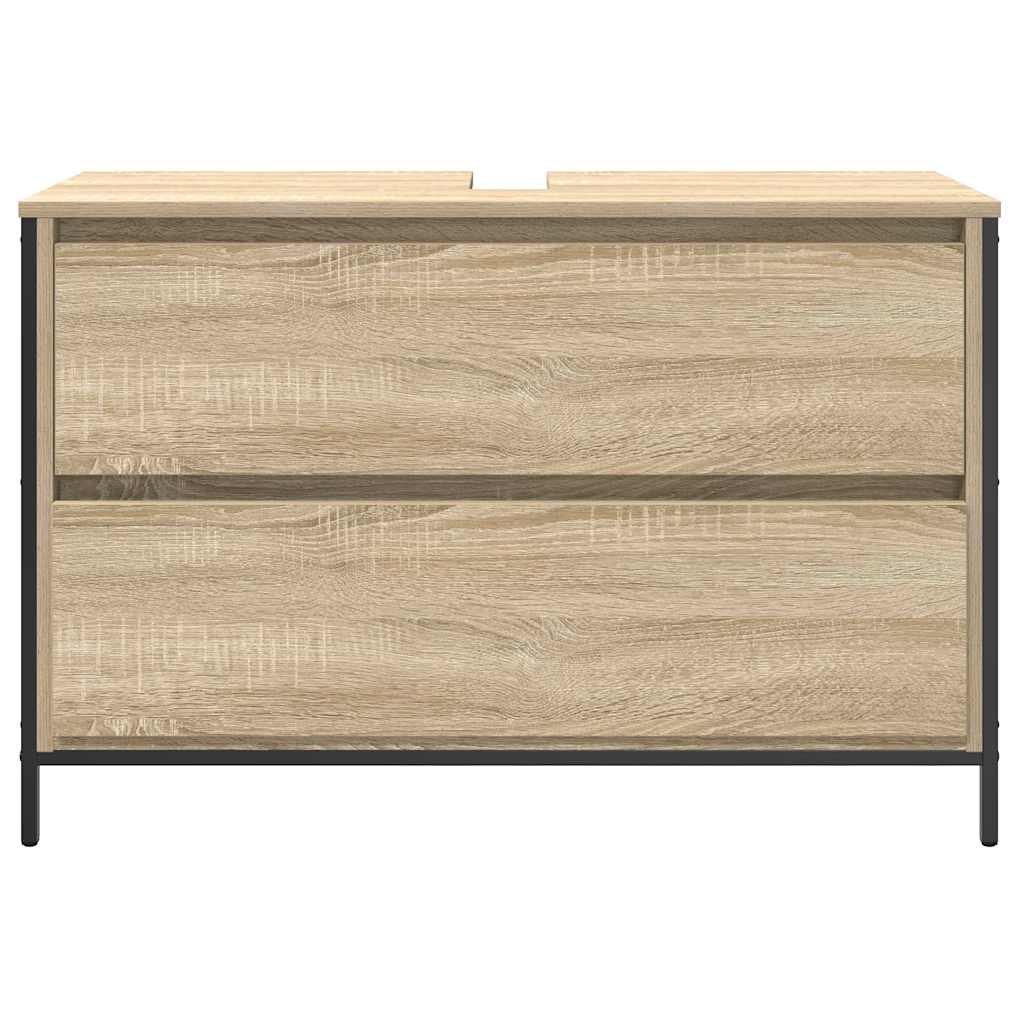 Bathroom Basin Cabinet with Drawers Sonoma Oak 90x34,5x60 cm
