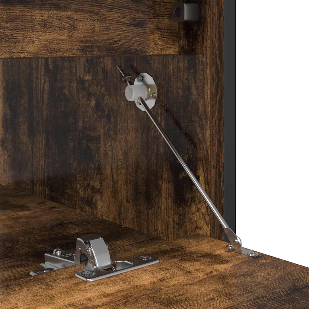 Bathroom Basin Cabinet with Drawers Smoked Oak 90x34,5x60 cm