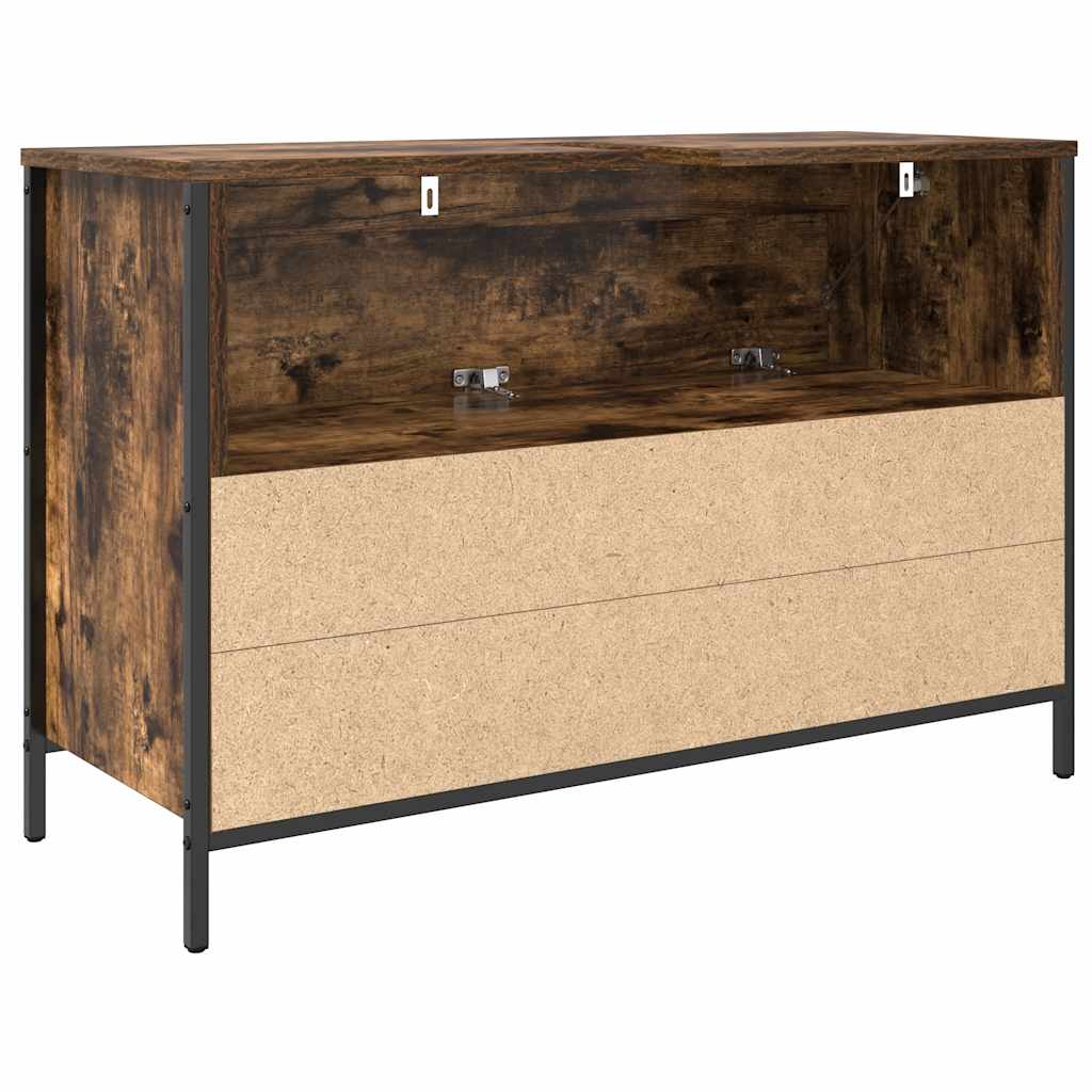 Bathroom Basin Cabinet with Drawers Smoked Oak 90x34,5x60 cm