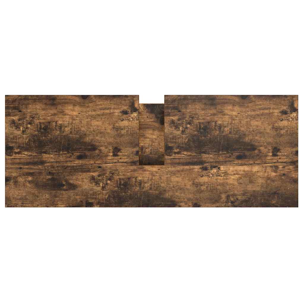 Bathroom Basin Cabinet with Drawers Smoked Oak 90x34,5x60 cm
