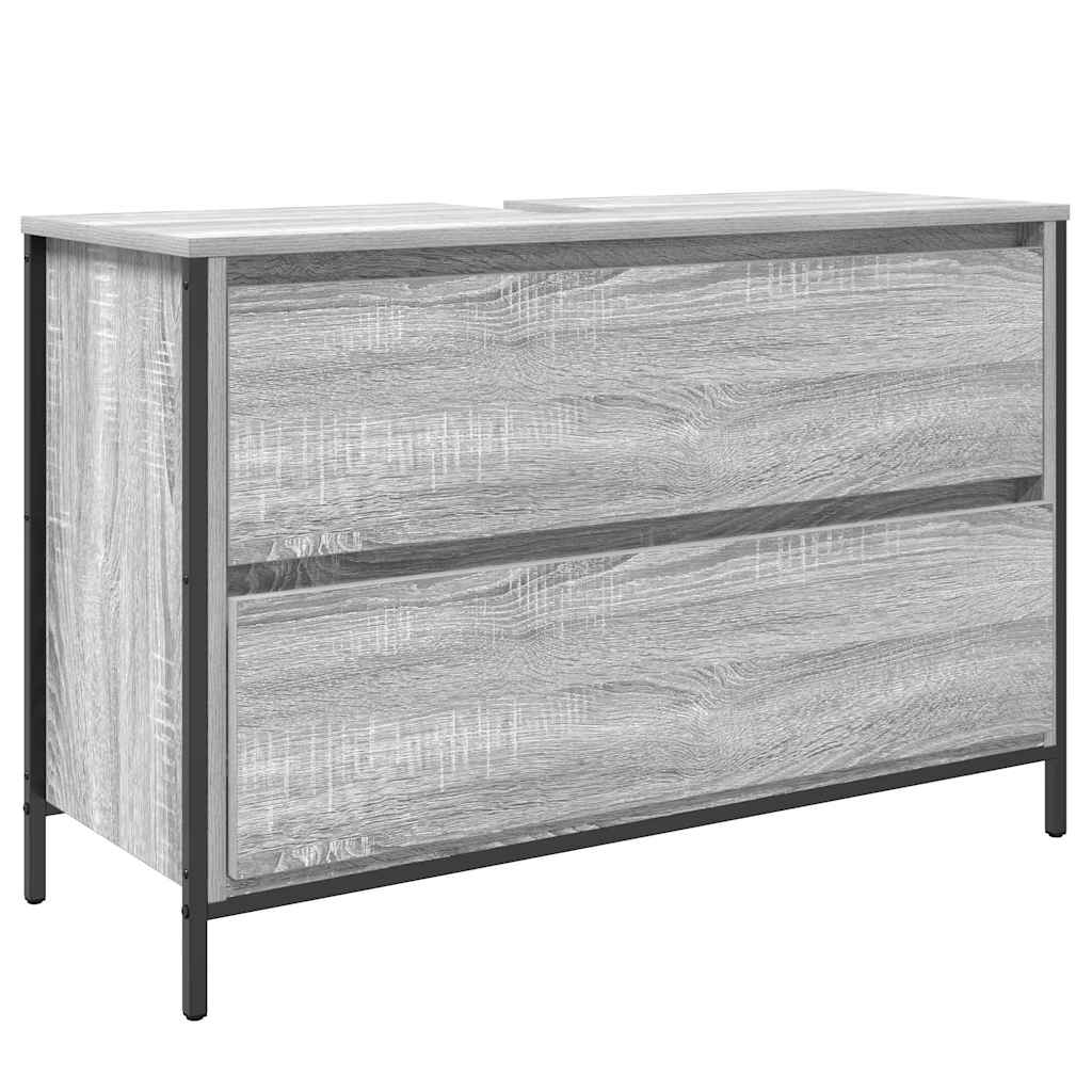Bathroom Basin Cabinet with Drawers Grey Sonoma 90x34,5x60 cm