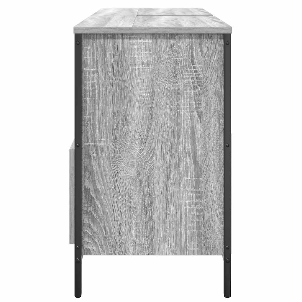 Bathroom Basin Cabinet with Drawers Grey Sonoma 90x34,5x60 cm