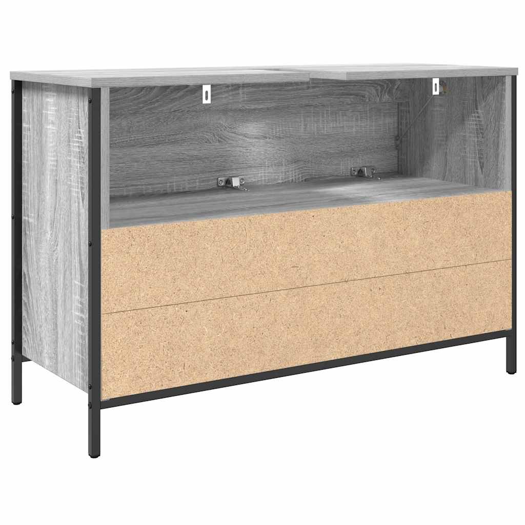 Bathroom Basin Cabinet with Drawers Grey Sonoma 90x34,5x60 cm