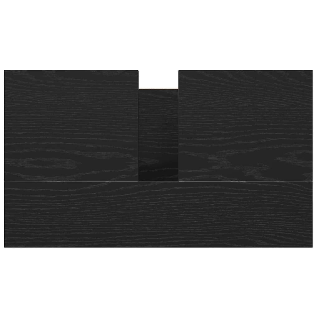 Bathroom Basin Cabinet with Drawers Black Oak 60x34,5x60 cm