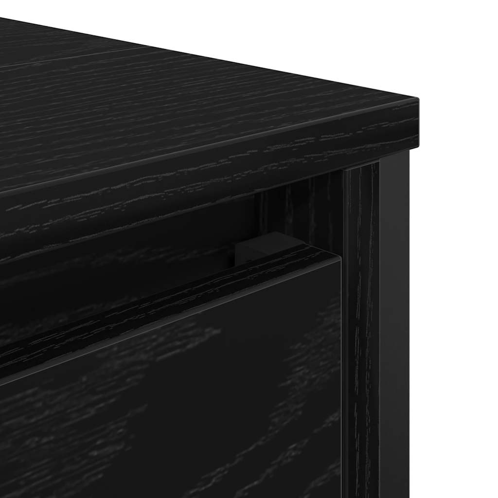 Bathroom Basin Cabinet with Drawers Black Oak 60x34,5x60 cm