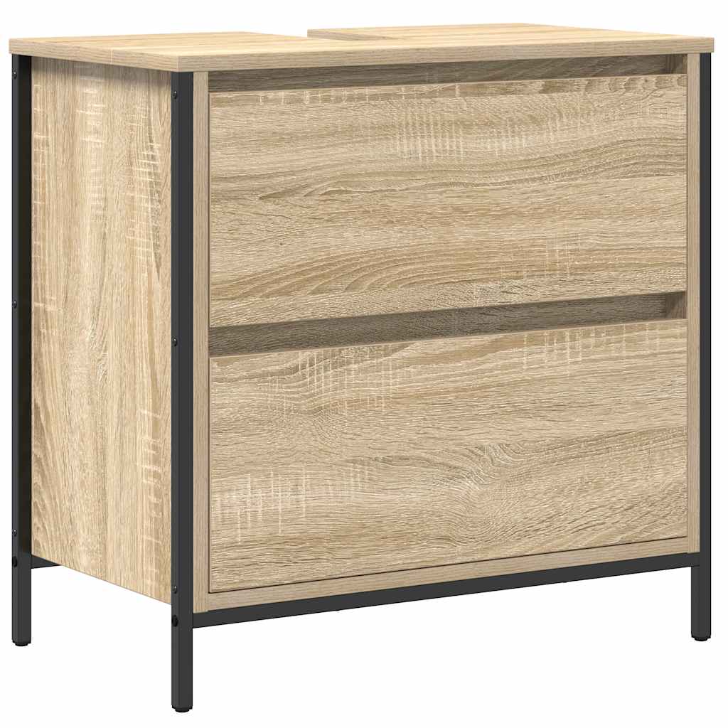 Bathroom Basin Cabinet with Drawers Sonoma Oak 60x34,5x60 cm