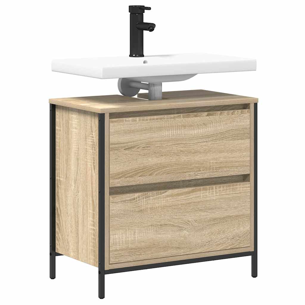 Bathroom Basin Cabinet with Drawers Sonoma Oak 60x34,5x60 cm