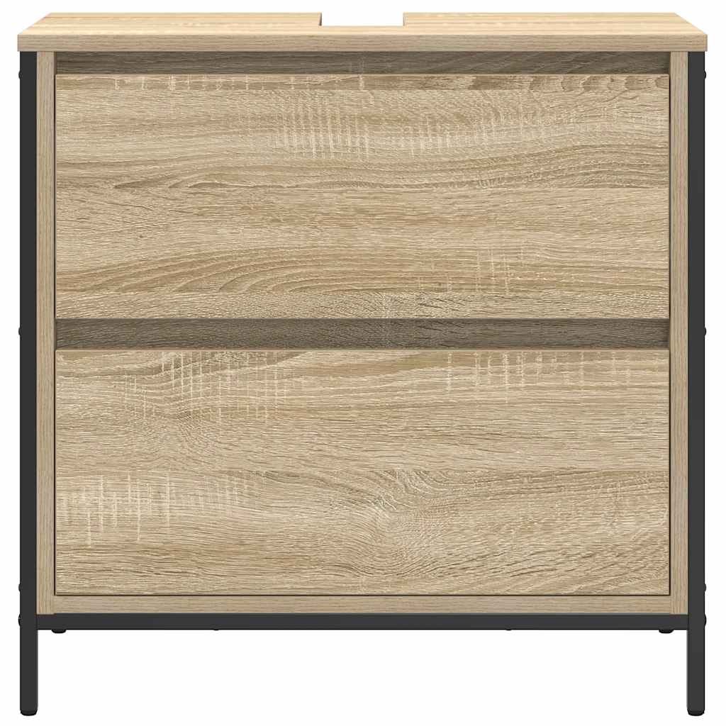 Bathroom Basin Cabinet with Drawers Sonoma Oak 60x34,5x60 cm