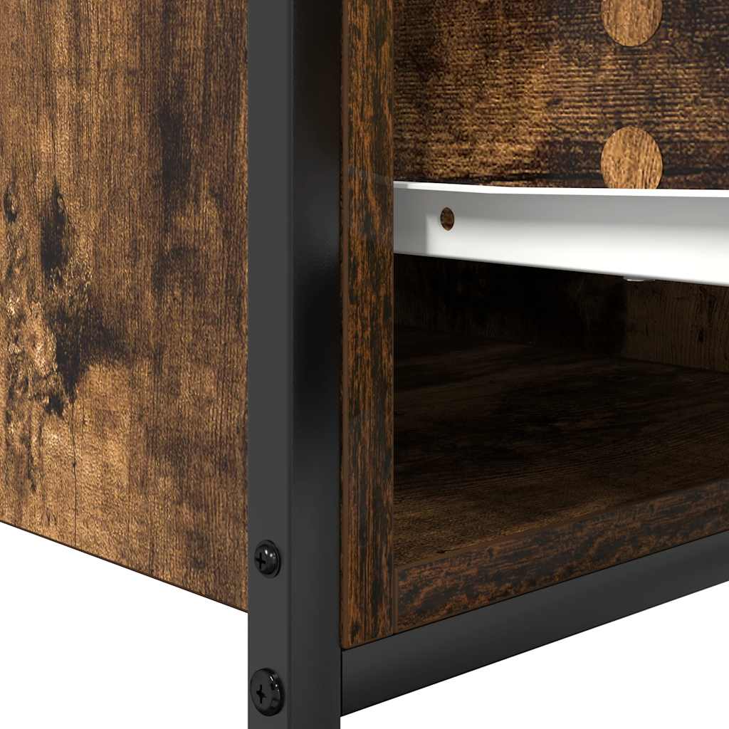 Bathroom Basin Cabinet with Drawers Smoked Oak 60x34,5x60 cm