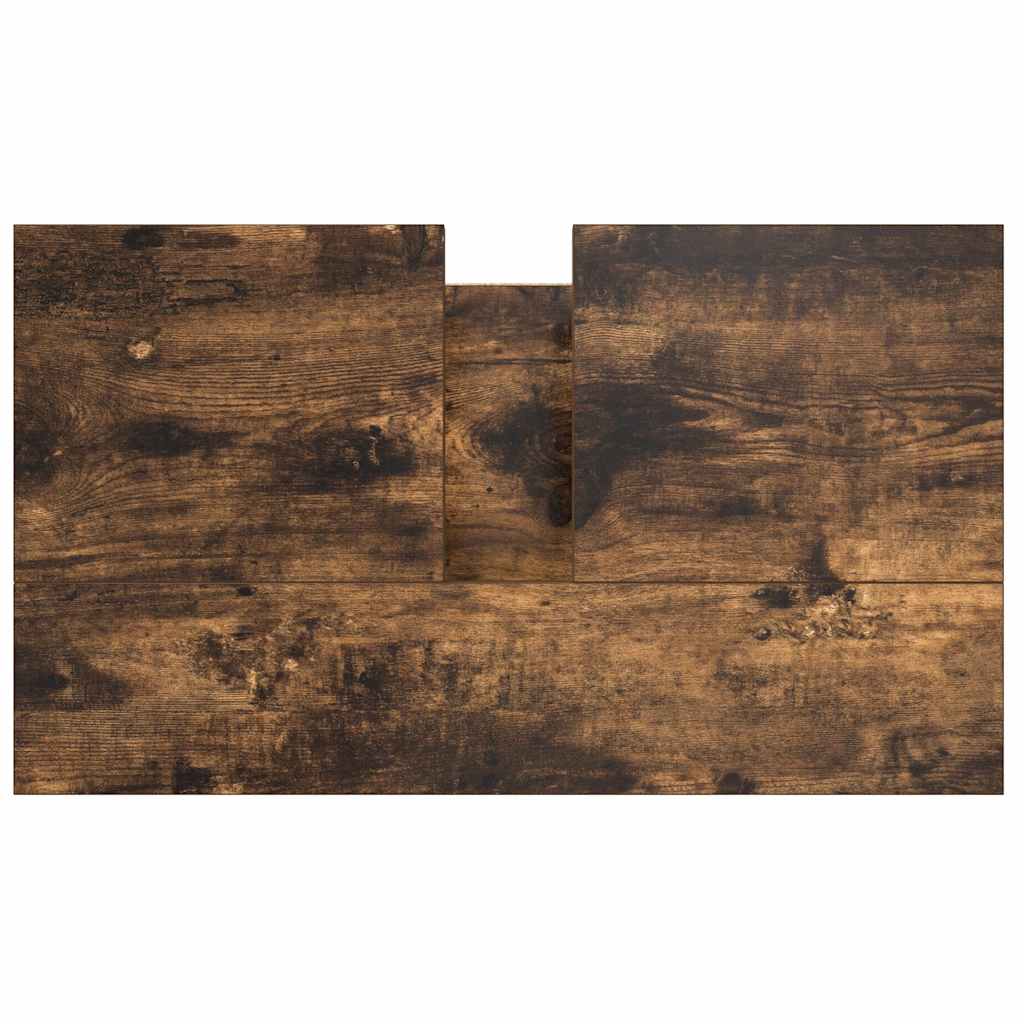 Bathroom Basin Cabinet with Drawers Smoked Oak 60x34,5x60 cm