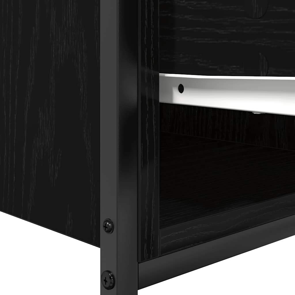 Basin Cabinet with Drawers Black Oak 90x34,5x60 cm