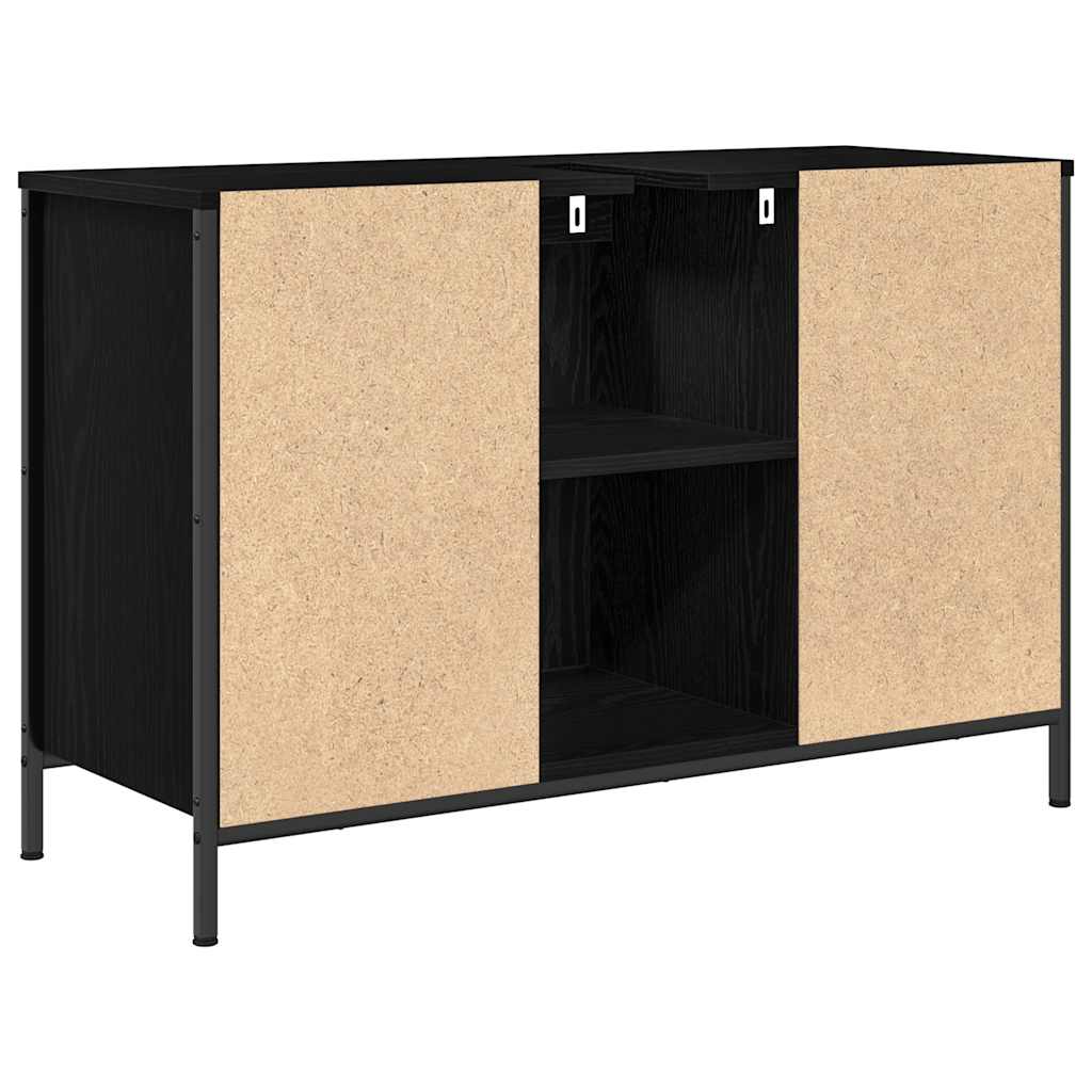 Basin Cabinet with Drawers Black Oak 90x34,5x60 cm