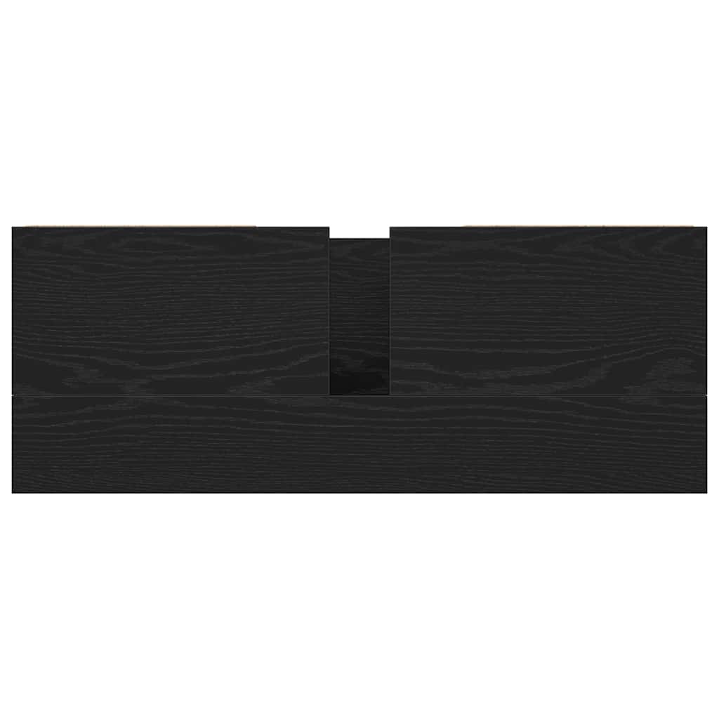 Basin Cabinet with Drawers Black Oak 90x34,5x60 cm