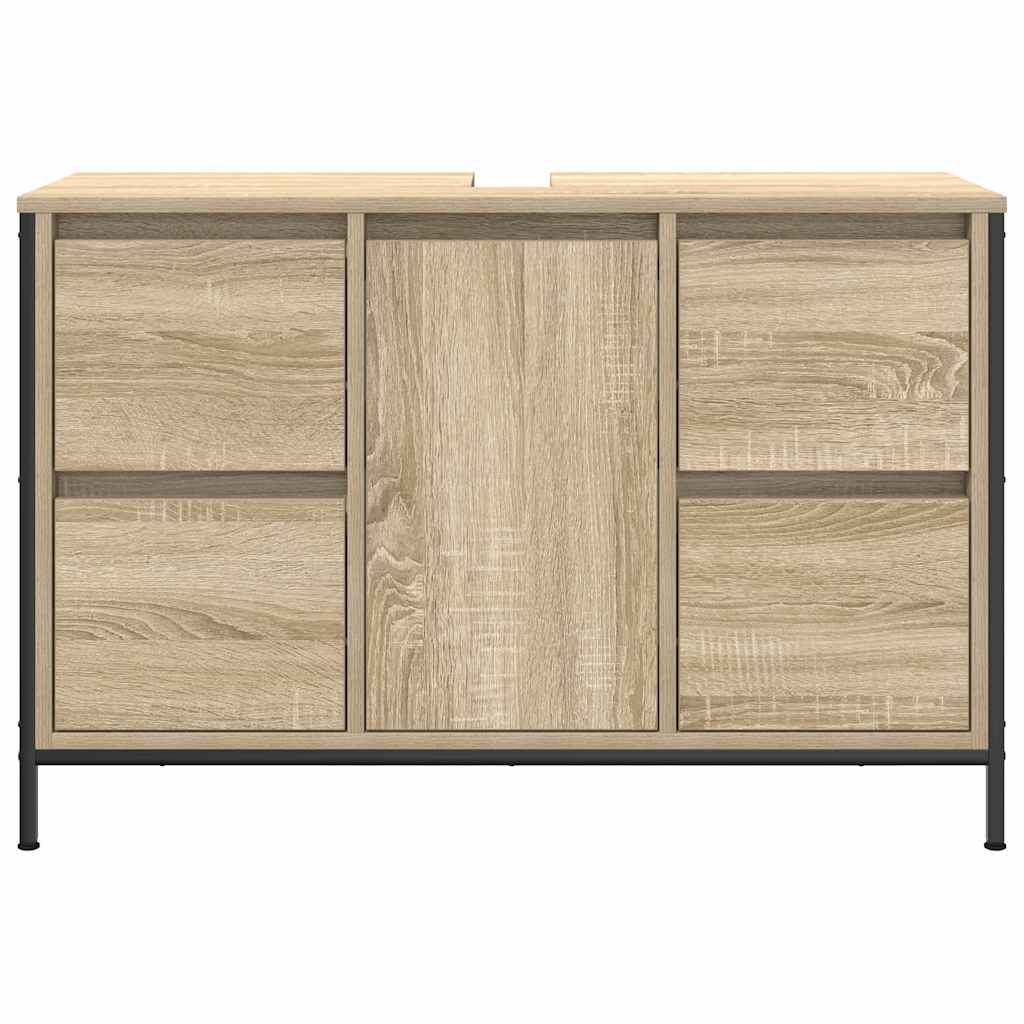 Basin Cabinet with Drawers Sonoma Oak 90x34,5x60 cm