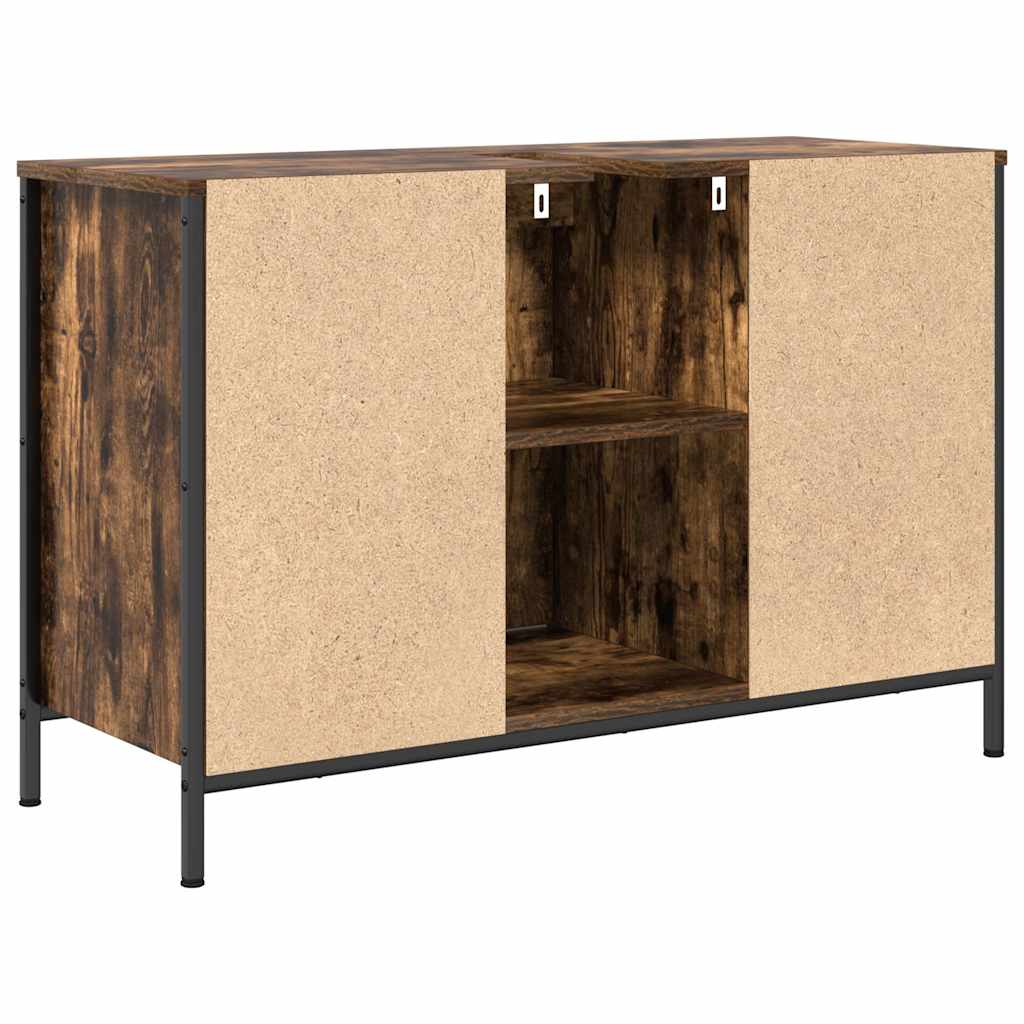 Basin Cabinet with Drawers Smoked Oak 90x34,5x60 cm