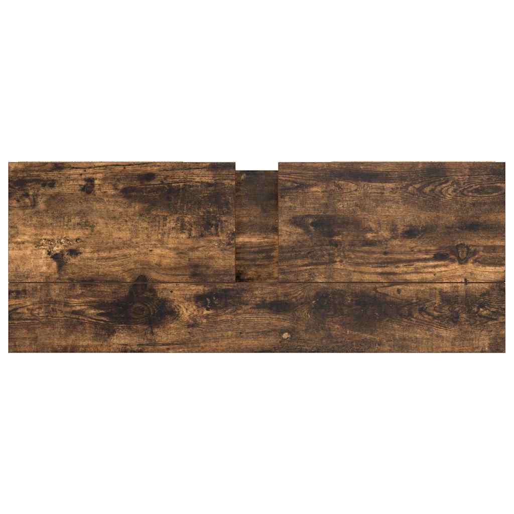 Basin Cabinet with Drawers Smoked Oak 90x34,5x60 cm