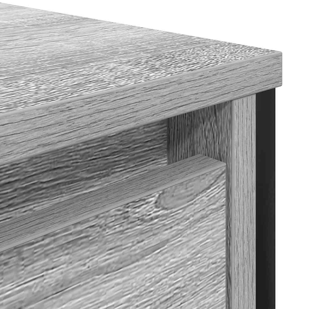 Basin Cabinet with Drawers Grey Sonoma 90x34,5x60 cm