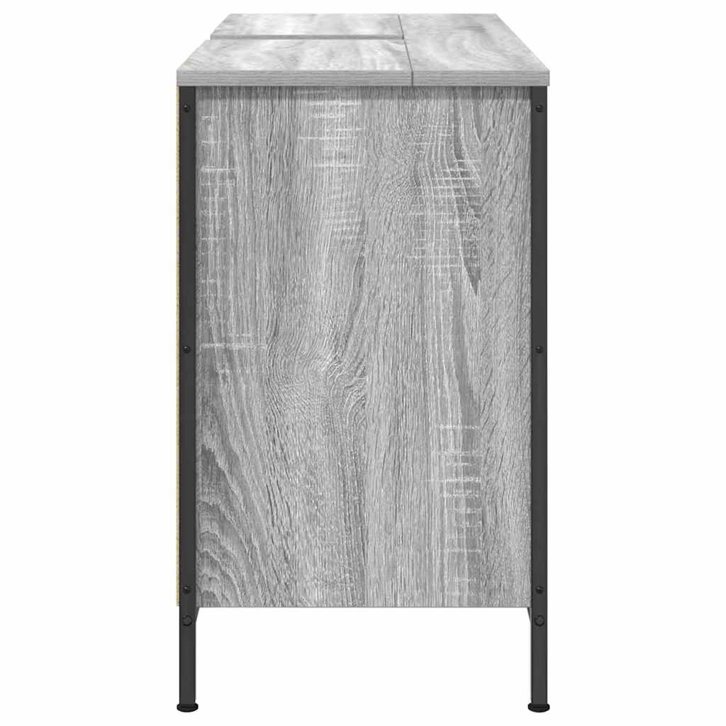 Basin Cabinet with Drawers Grey Sonoma 90x34,5x60 cm