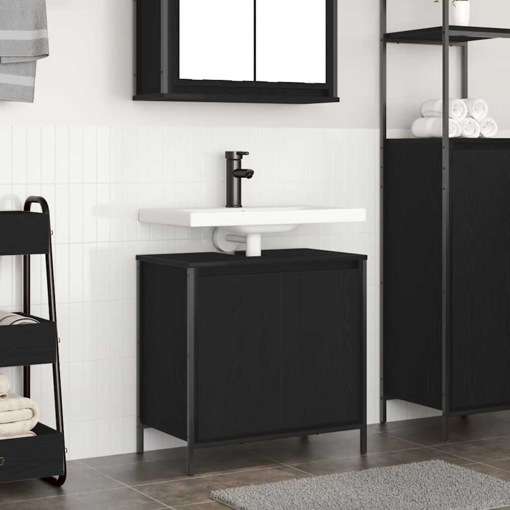 Bathroom Basin Cabinet Black 60x34,5x60 cm