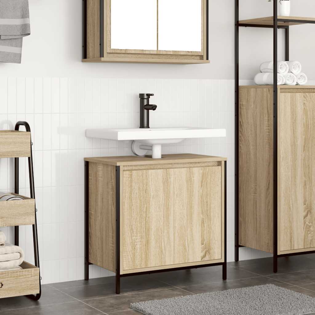 Bathroom Basin Cabinet Sonoma Oak 60x34,5x60 cm