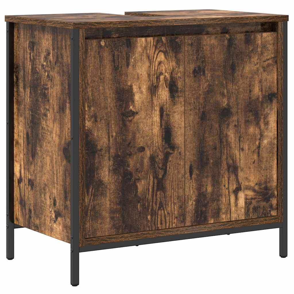 Bathroom Basin Cabinet Smoked Oak 60x34,5x60 cm